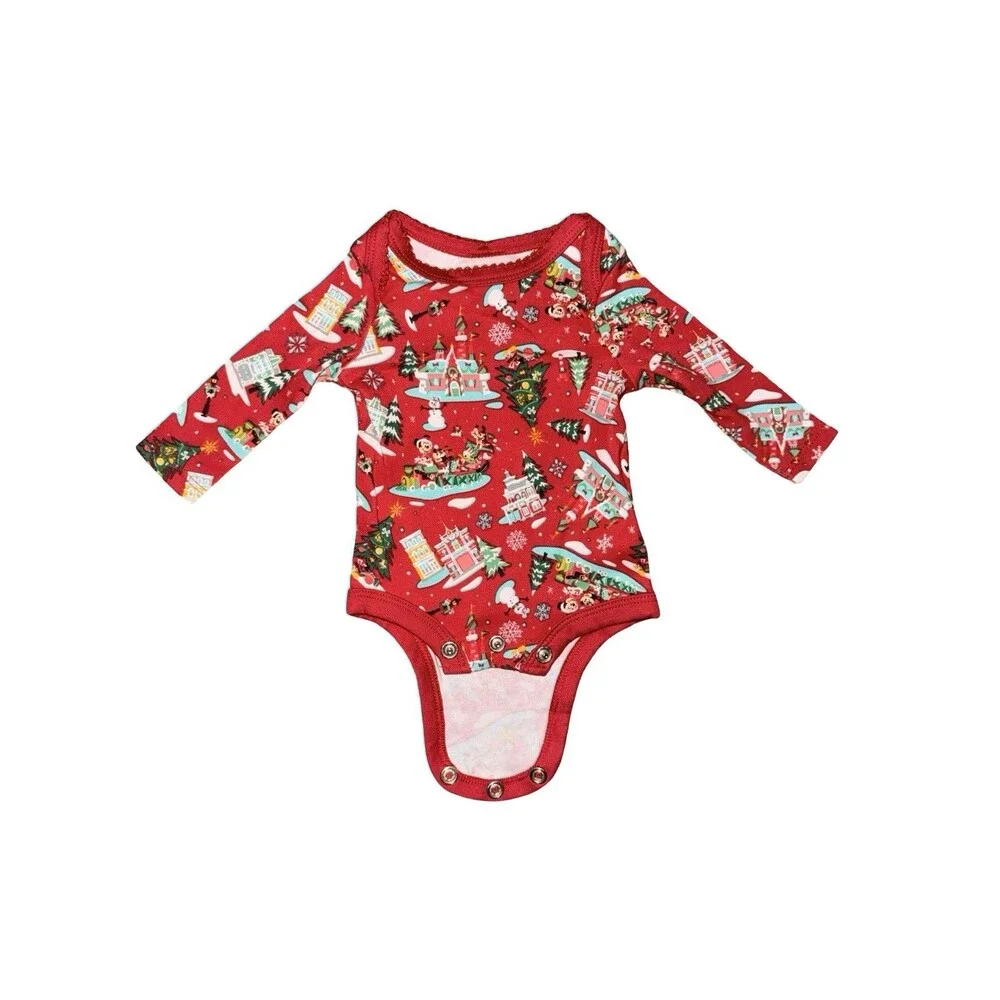 Disney Baby  Minnie Mouse Outfit Sleeper Set Newborn Santa Helper 4Pc New